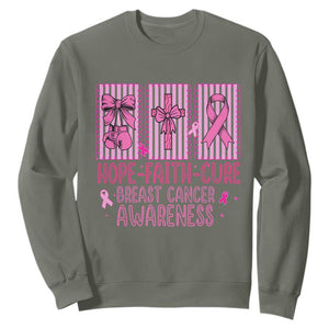 Hope Faith Cure Breast Cancer Awareness Sweatshirt Pink Ribbon Survivor Support Gift