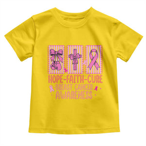Hope Faith Cure Breast Cancer Awareness Toddler T Shirt Pink Ribbon Survivor Support Gift