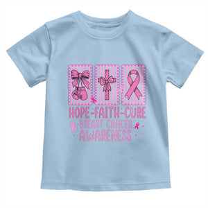 Hope Faith Cure Breast Cancer Awareness Toddler T Shirt Pink Ribbon Survivor Support Gift
