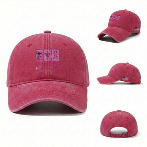 Hope Faith Cure Breast Cancer Awareness Washed Cotton Baseball Cap Pink Ribbon Survivor Support Gift