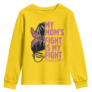 Breast Cancer Support Youth Sweatshirt My Moms Fight My Fight