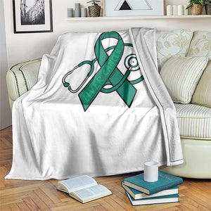 Liver Cancer Strong Nurse Warrior Throw Blanket Stethoscope Healthcare Support Gift