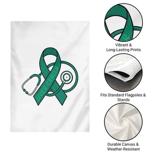 Liver Cancer Strong Nurse Warrior Garden Flag Stethoscope Healthcare Support Gift