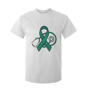 Liver Cancer Strong Nurse Warrior T Shirt For Kid Stethoscope Healthcare Support Gift