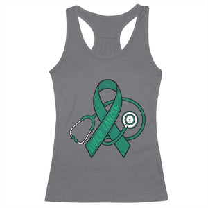 Liver Cancer Strong Nurse Warrior Racerback Tank Top Stethoscope Healthcare Support Gift