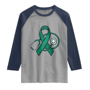 Liver Cancer Strong Nurse Warrior Raglan Shirt Stethoscope Healthcare Support Gift