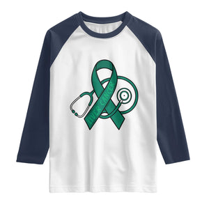 Liver Cancer Strong Nurse Warrior Raglan Shirt Stethoscope Healthcare Support Gift
