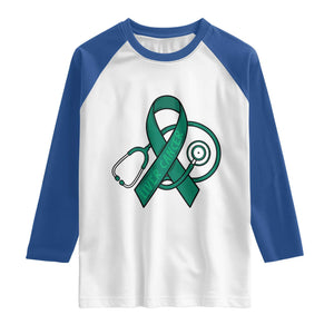 Liver Cancer Strong Nurse Warrior Raglan Shirt Stethoscope Healthcare Support Gift
