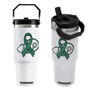 Liver Cancer Strong Nurse Warrior Flip Straw Tumbler Stethoscope Healthcare Support Gift