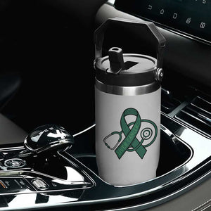 Liver Cancer Strong Nurse Warrior Flip Straw Tumbler Stethoscope Healthcare Support Gift