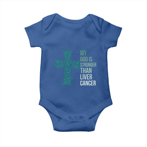 My God Is Stronger Than Liver Cancer Baby Onesie Faith Hope Support Gift