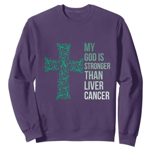 My God Is Stronger Than Liver Cancer Sweatshirt Faith Hope Support Gift