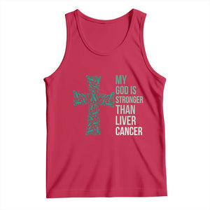 My God Is Stronger Than Liver Cancer Tank Top Faith Hope Support Gift