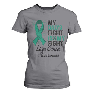 Liver Cancer Support Warrior Gift T Shirt For Women My Dad Fight My Fight