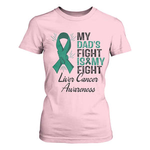 Liver Cancer Support Warrior Gift T Shirt For Women My Dad Fight My Fight