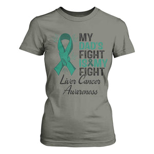 Liver Cancer Support Warrior Gift T Shirt For Women My Dad Fight My Fight