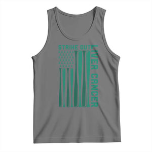 Strike Out Liver Cancer Baseball Tank Top American Flag Support Gift