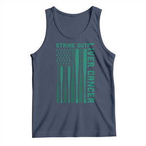 Strike Out Liver Cancer Baseball Tank Top American Flag Support Gift