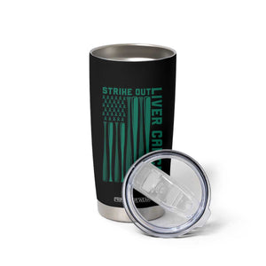 Strike Out Liver Cancer Baseball Tumbler Cup American Flag Support Gift