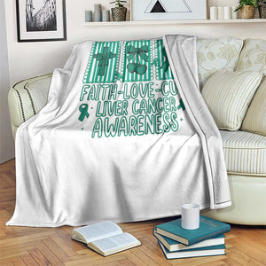 Faith Love And Cure Liver Cancer Awareness Throw Blanket Hope Survivor Support