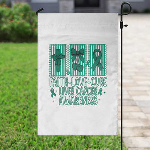 Faith Love And Cure Liver Cancer Awareness Garden Flag Hope Survivor Support