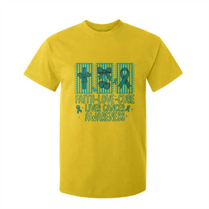 Faith Love And Cure Liver Cancer Awareness T Shirt For Kid Hope Survivor Support