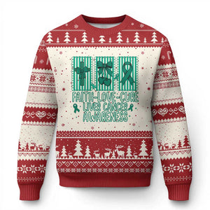Faith Love And Cure Liver Cancer Awareness Ugly Christmas Sweater Hope Survivor Support