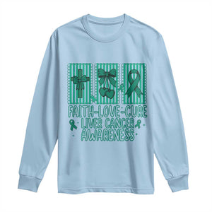 Faith Love And Cure Liver Cancer Awareness Long Sleeve Shirt Hope Survivor Support
