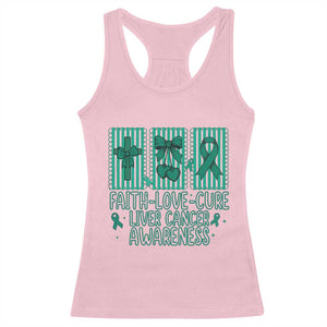 Faith Love And Cure Liver Cancer Awareness Racerback Tank Top Hope Survivor Support