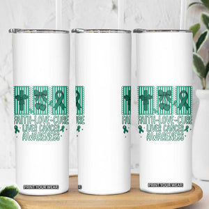 Faith Love And Cure Liver Cancer Awareness Skinny Tumbler Hope Survivor Support