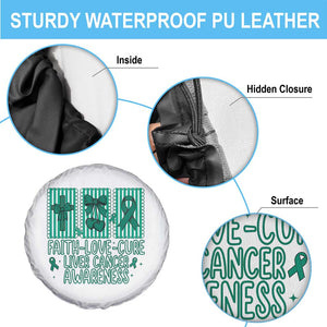 Faith Love And Cure Liver Cancer Awareness Spare Tire Cover Hope Survivor Support