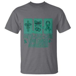 Faith Love And Cure Liver Cancer Awareness T Shirt Hope Survivor Support