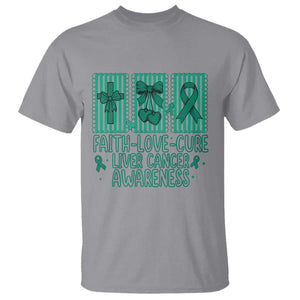 Faith Love And Cure Liver Cancer Awareness T Shirt Hope Survivor Support