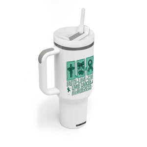 Faith Love And Cure Liver Cancer Awareness Tumbler With Handle Hope Survivor Support