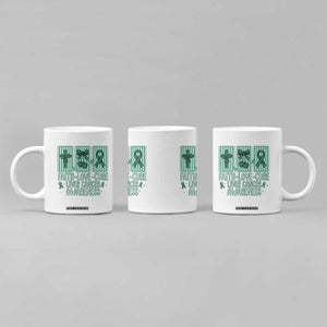 Faith Love And Cure Liver Cancer Awareness Coffee Mug Hope Survivor Support
