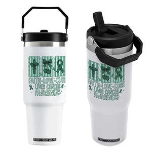 Faith Love And Cure Liver Cancer Awareness Flip Straw Tumbler Hope Survivor Support