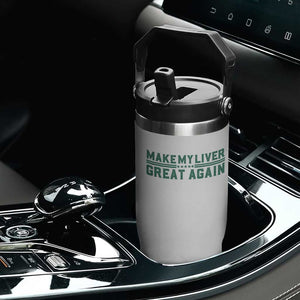 Make My Liver Great Again Flip Straw Tumbler Liver Cancer Support Gift