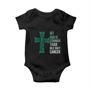 My God Is Stronger Than Bile Duct Cancer Baby Onesie Faith Over Fear Support Gift