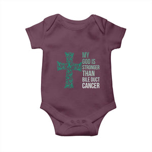 My God Is Stronger Than Bile Duct Cancer Baby Onesie Faith Over Fear Support Gift
