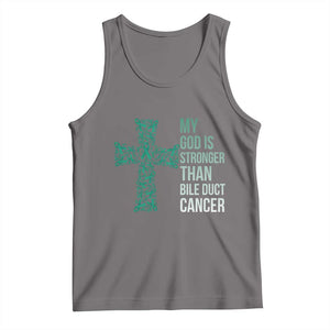 My God Is Stronger Than Bile Duct Cancer Tank Top Faith Over Fear Support Gift