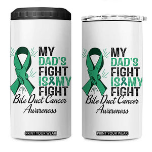 Cholangiocarcinoma Support Warrior Gift 4 in 1 Can Cooler Tumbler My Dad Fight My Fight