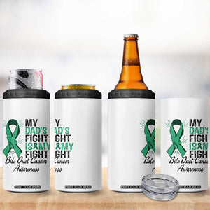 Cholangiocarcinoma Support Warrior Gift 4 in 1 Can Cooler Tumbler My Dad Fight My Fight