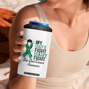 Cholangiocarcinoma Support Warrior Gift 4 in 1 Can Cooler Tumbler My Dad Fight My Fight