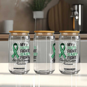 Cholangiocarcinoma Support Warrior Gift Glass Can My Dad Fight My Fight