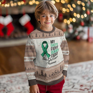 Cholangiocarcinoma Support Warrior Gift Ugly Christmas Sweater My Dad Fight My Fight