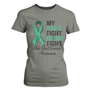 Cholangiocarcinoma Support Warrior Gift T Shirt For Women My Dad Fight My Fight