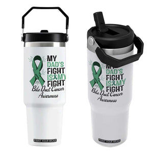 Cholangiocarcinoma Support Warrior Gift Flip Straw Tumbler My Dad Fight My Fight
