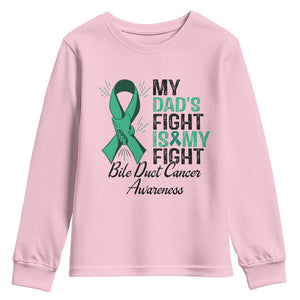 Cholangiocarcinoma Support Warrior Gift Youth Sweatshirt My Dad Fight My Fight