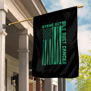 Strike Out Bile Duct Cancer Garden Flag Baseball American Flag Hope Gift