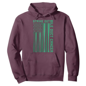 Strike Out Bile Duct Cancer Hoodie Baseball American Flag Hope Gift